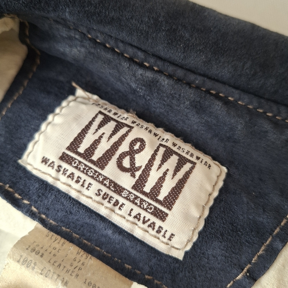 Vintage Wash & Wear Leather Suede Button Up Overshirt Jacket Shirt Coat - Picture 11 of 12